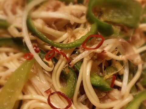 お酢でさっぱり豚肉の素麺炒め